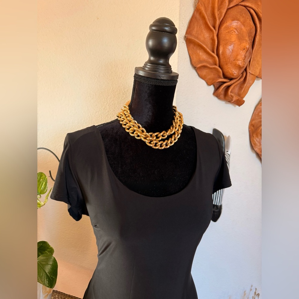 Fashion Nova Classic Black Midi Dress - Picture 3 of 4